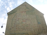 Le plan géant de Remiremont en 1733, sur le côté de l'hôtel de police